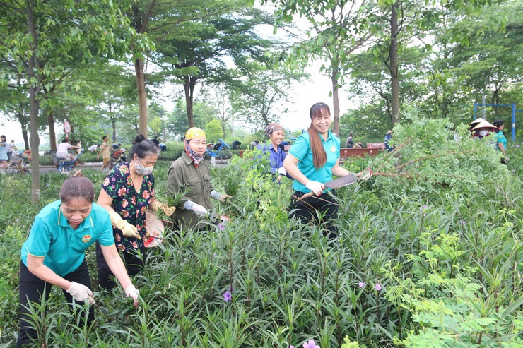 Phường Thanh Liệt ra quân hưởng ứng phong trào “Toàn dân chung tay bảo vệ môi trường, vì Thủ đô xanh - sạch - đẹp”- Ảnh 9.
