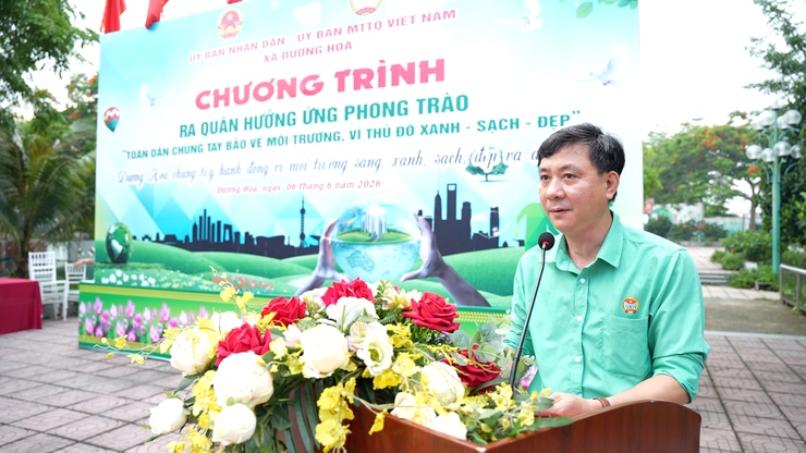 Lễ ra quân hưởng ứng phong trào thi đua “Toàn dân chung tay bảo vệ môi trường, vì Thủ đô xanh - sạch - đẹp” năm 2026- Ảnh 4.