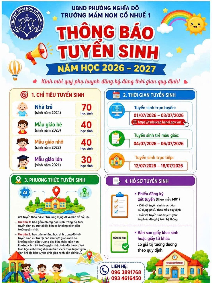 THÔNG BÁO CÔNG TÁC TUYỂN SINH NĂM HỌC 2026 – 2027 TRÊN ĐỊA BÀN PHƯỜNG NGHĨA ĐÔ- Ảnh 9.