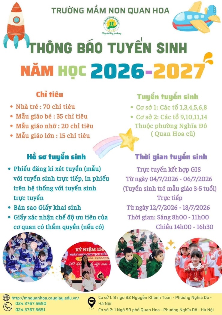 THÔNG BÁO CÔNG TÁC TUYỂN SINH NĂM HỌC 2026 – 2027 TRÊN ĐỊA BÀN PHƯỜNG NGHĨA ĐÔ- Ảnh 1.
