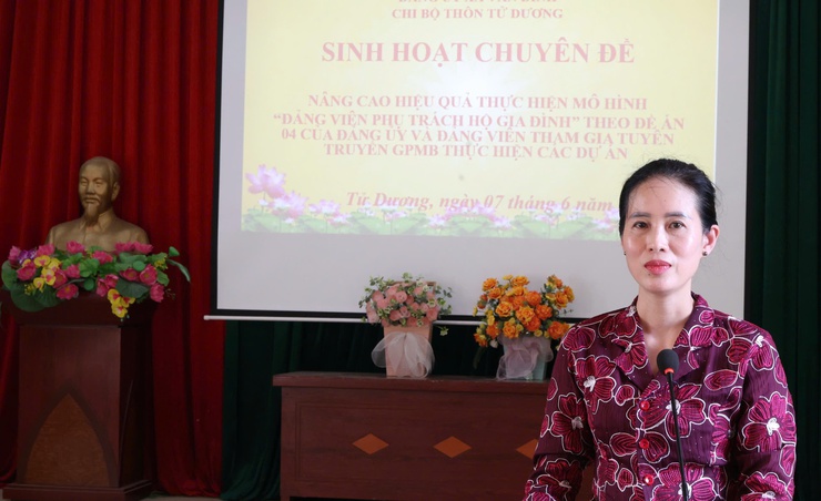 CHI BỘ THÔN TỬ DƯƠNG TỔ CHỨC SINH HOẠT CHUYÊN ĐỀ NÂNG CAO HIỆU QUẢ MÔ HÌNH “ĐẢNG VIÊN PHỤ TRÁCH HỘ GIA ĐÌNH” VÀ TUYÊN TRUYỀN THỰC HIỆN CÁC DỰ ÁN TRÊN ĐỊA BÀN- Ảnh 1.
