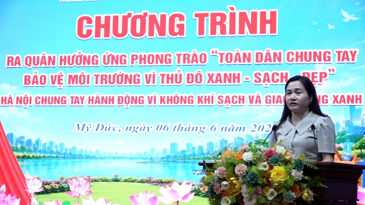 Xã Mỹ Đức phát động ra quân hưởng ứng phong trào “ Toàn dân bảo vệ môi trường vì Thủ đô xanh - sạch - đẹp”- Ảnh 2.