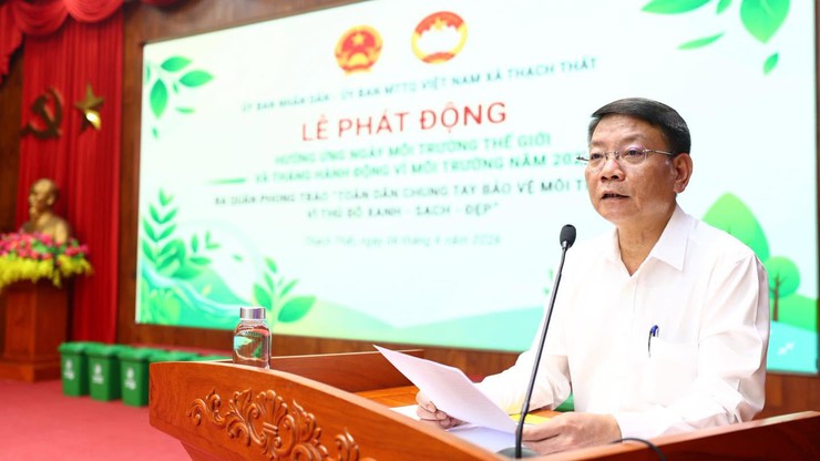 THẠCH THẤT PHÁT ĐỘNG HƯỞNG ỨNG NGÀY MÔI TRƯỜNG THẾ GIỚI VÀ THÁNG HÀNH ĐỘNG VÌ MÔI TRƯỜNG NĂM 2026- Ảnh 1.