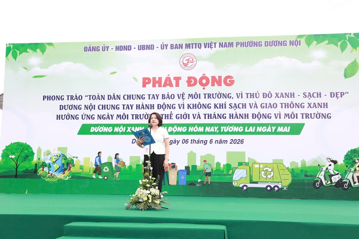 PHƯỜNG DƯƠNG NỘI PHÁT ĐỘNG PHONG TRÀO THI ĐUA HƯỞNG ỨNG NGÀY MÔI TRƯỜNG THẾ GIỚI- Ảnh 1.