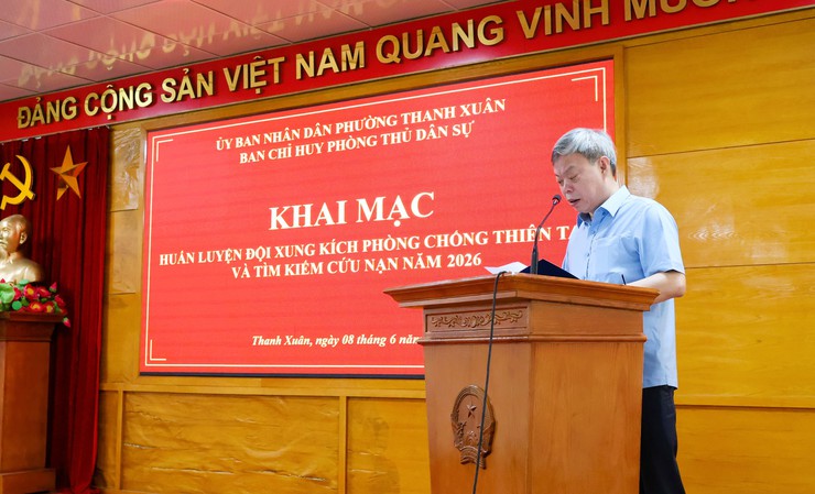 Phường Thanh Xuân khai mạc huấn luyện đội xung kích phòng, chống thiên tai và tìm kiếm cứu nạn năm 2026- Ảnh 2.