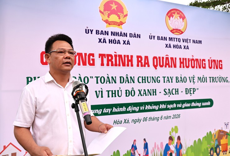 XÃ HÒA XÁ PHÁT ĐỘNG PHONG TRÀO “TOÀN DÂN CHUNG TAY BẢO VỆ MÔI TRƯỜNG, VÌ THỦ ĐÔ XANH - SẠCH - ĐẸP”- Ảnh 2.