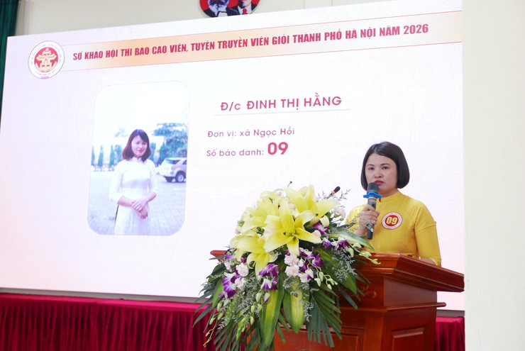 Đồng chí Đinh Thị Hằng đạt Giải Nhì tại vòng sơ khảo Hội thi báo cáo viên, tuyên truyền viên giỏi thành phố Hà Nội năm 2026 – Cụm thi số 7- Ảnh 6.
