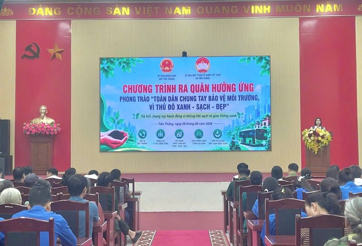 Xã Tiến Thắng phát động phong trào “Toàn dân chung tay bảo vệ môi trường, vì Thủ đô xanh - sạch - đẹp”- Ảnh 1.