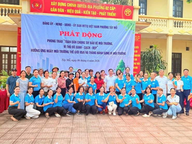 Phường Tây Mỗ phát động phong trào "Toàn dân chung tay bảo vệ môi trường vì Thủ đô Xanh - Sạch - Đẹp"- Ảnh 6.