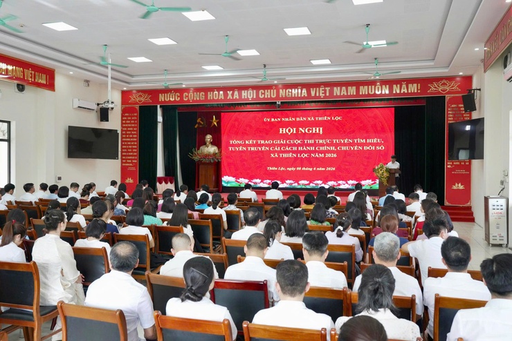 UBND xã Thiên Lộc tổng kết, trao giải cuộc thi trực tuyến tìm hiểu, tuyên truyền cải cách hành chính, chuyển đổi số năm 2026- Ảnh 1.