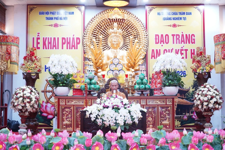 Chùa Trăm Gian khai pháp khóa An cư kết hạ Phật lịch 2570 và kỷ niệm 10 năm thành lập Hạ trường Trăm Gian- Ảnh 1.