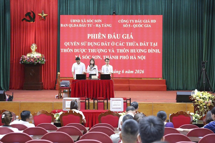 SÓC SƠN TỔ CHỨC THÀNH CÔNG ĐẤU GIA ĐẤT TẠI THÔN DƯỢC THƯỢNG và THÔN HƯƠNG ĐÌNH- Ảnh 1.