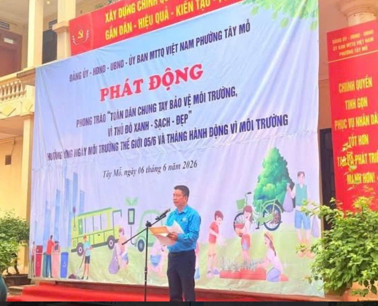 Phường Tây Mỗ phát động phong trào "Toàn dân chung tay bảo vệ môi trường vì Thủ đô Xanh - Sạch - Đẹp"- Ảnh 3.