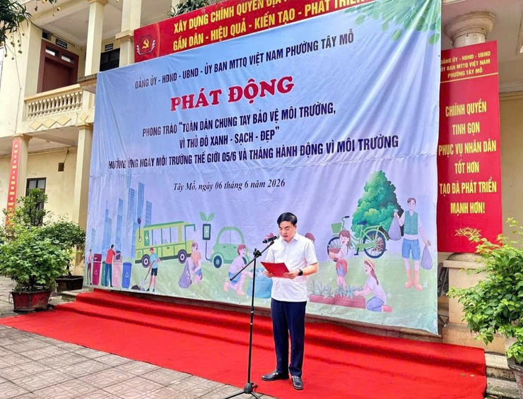 Phường Tây Mỗ phát động phong trào "Toàn dân chung tay bảo vệ môi trường vì Thủ đô Xanh - Sạch - Đẹp"- Ảnh 4.