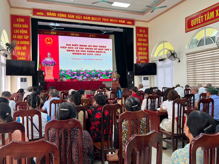 HĐND xã Ứng Thiên tiếp xúc cử tri trước Kỳ họp thứ Hai, khóa II- Ảnh 4.