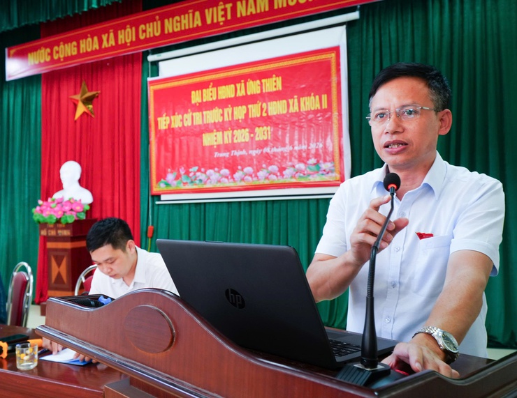 HĐND xã Ứng Thiên tiếp xúc cử tri trước Kỳ họp thứ Hai, khóa II- Ảnh 5.