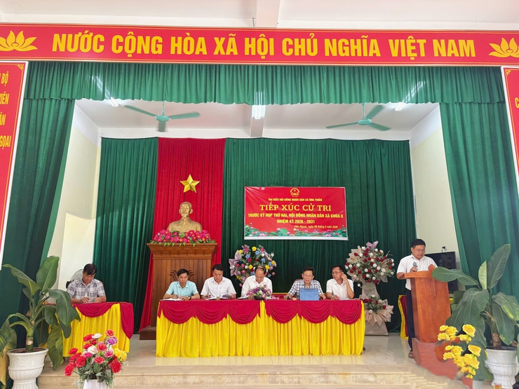 HĐND xã Ứng Thiên tiếp xúc cử tri trước Kỳ họp thứ Hai, khóa II- Ảnh 1.