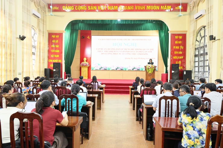 Xã Quảng Bị tập huấn quản trị công việc trên HanoiWork- Ảnh 1.