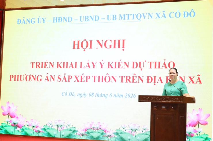 XÃ CỔ ĐÔ TỔ CHỨC HỘI NGHỊ TRIỂN KHAI LẤY Ý KIẾN DỰ THẢO PHƯƠNG ÁN SẮP XẾP CÁC THÔN TRÊN ĐỊA BÀN- Ảnh 3.
