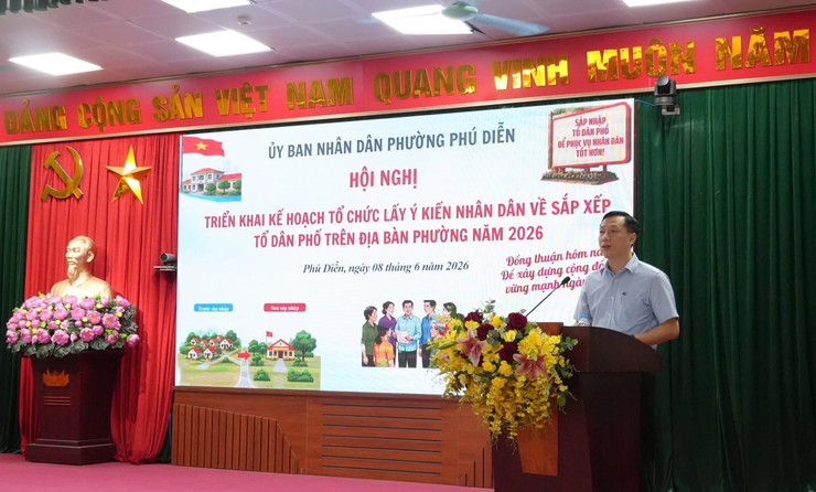 Lấy ý kiến nhân dân về sắp xếp các tổ dân phố trên địa bàn phường Phú Diễn- Ảnh 1.