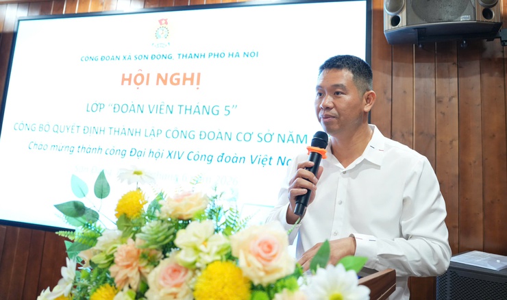 Công đoàn xã Sơn Đồng ra mắt lớp Đoàn viên tháng 5 và công bố Quyết định thành lập 06 công đoàn cơ sở mới- Ảnh 9.