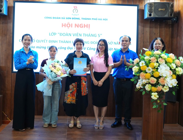 Công đoàn xã Sơn Đồng ra mắt lớp Đoàn viên tháng 5 và công bố Quyết định thành lập 06 công đoàn cơ sở mới- Ảnh 4.