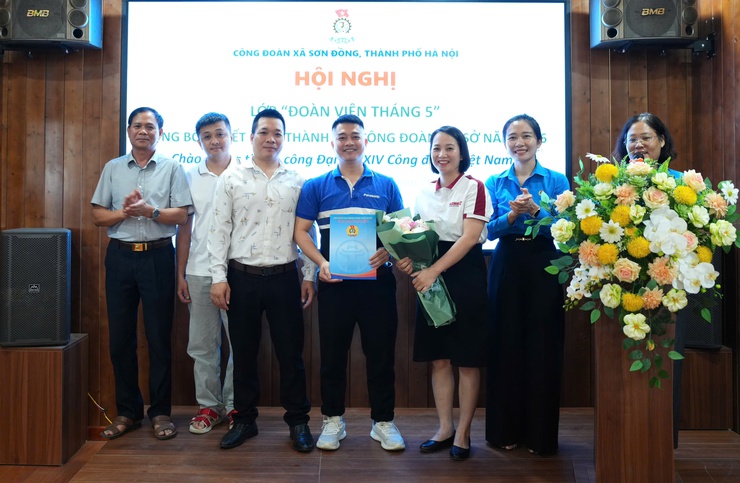 Công đoàn xã Sơn Đồng ra mắt lớp Đoàn viên tháng 5 và công bố Quyết định thành lập 06 công đoàn cơ sở mới- Ảnh 7.