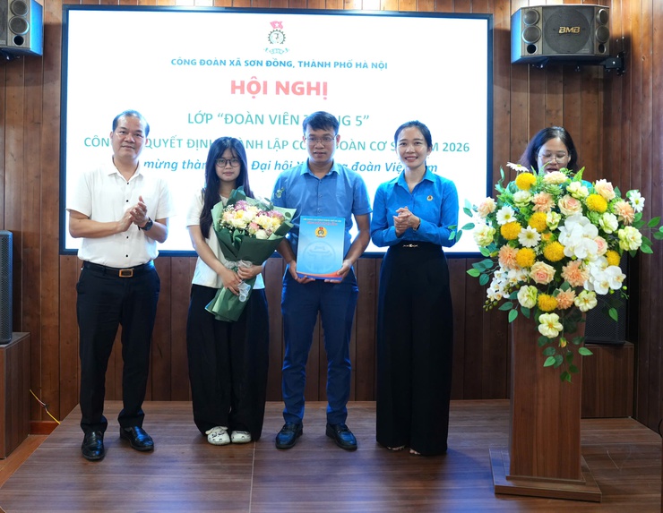 Công đoàn xã Sơn Đồng ra mắt lớp Đoàn viên tháng 5 và công bố Quyết định thành lập 06 công đoàn cơ sở mới- Ảnh 5.