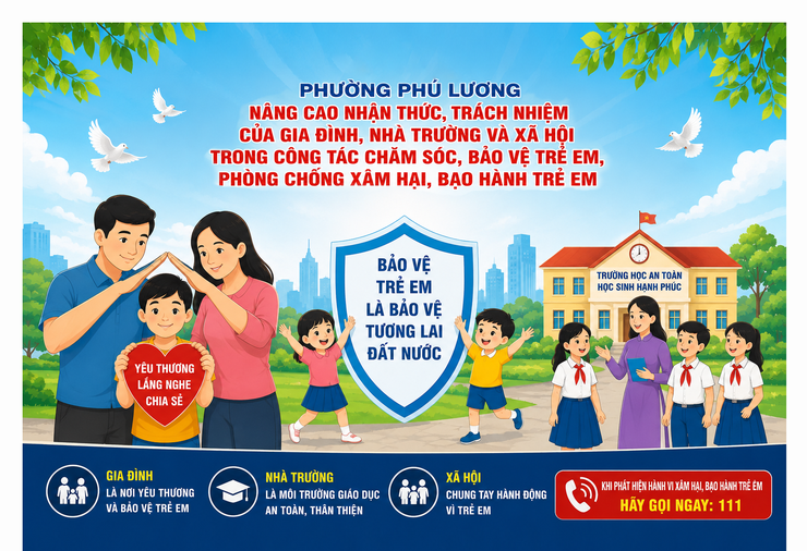 Phường Phú Lương nâng cao nhận thức, trách nhiệm của gia đình, nhà trường và xã hội trong công tác chăm sóc, bảo vệ trẻ em, phòng chống xâm hại, bạo hành trẻ em- Ảnh 1.