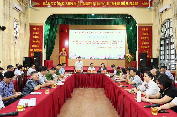 UBND xã Quảng Bị tổ chức hội nghị sơ kết 6 tháng thực hiện nhiệm vụ giải quyết 05 điểm nghẽn trên địa bàn xã Quảng Bị- Ảnh 2.