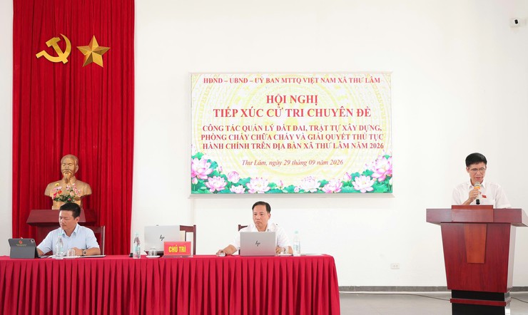 THƯ LÂM TỔ CHỨC HỘI NGHỊ TIẾP XÚC CỬ TRI CHUYÊN ĐỀ VỀ QUẢN LÝ ĐẤT ĐAI, TRẬT TỰ XÂY DỰNG, PCCC VÀ THỦ TỤC HÀNH CHÍNH - Ảnh 5.