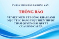 UBND xã Hồng Vân thông báo: Về việc niêm yết công khai danh mục thủ tục hành chính đang thực hiện thuộc thẩm quyền giải quyết của UBND cấp xã