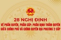 Toàn văn 28 Nghị định về phân quyền, phân cấp; phân định thẩm quyền giữa Chính phủ và chính quyền địa phương 2 cấp