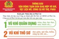 Thông báo vận động toàn dân giao nộp vũ khí, vật liệu nổ, công cụ hỗ trợ, pháo
