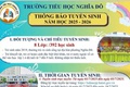 THÔNG BÁO TUYỂN SINH LỚP 1 NĂM HỌC 2025-2026 TRƯỜNG TIỂU HỌC NGHĨA ĐÔ