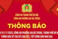 Thông báo địa điểm trụ sở Công an phường Hai Bà Trưng, thành phố Hà Nội.