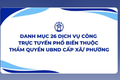 Danh mục 26 dịch vụ công trực tuyến phổ biến thuộc thẩm quyền giải quyết của UBND xã, phường