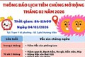 Thông báo lịch tiêm chủng mở rộng tháng 02 năm 2026 trên địa bàn phường Hai Bà Trưng.