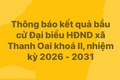 THÔNG BÁO KẾT QUẢ BẦU CỬ ĐẠI BIỂU HỘI ĐỒNG NHÂN DÂN XÃ THANH OAI KHÓA II, NHIỆM KỲ 2026 – 2031