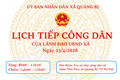 Lịch tiếp công dân của Lãnh đạo UBND xã Quảng Bị ngày 15/4/2026 (Thứ Tư)