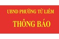 THÔNG BÁO Số: 52 /TB-QLDA, ngày 07 tháng 4 năm 2026  của Ban quản lý Dự án Đầu tư - Hạ Tầng phường Từ Liêm