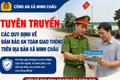 Công an xã Minh Châu tuyên truyền các quy định về đảm bảo an toàn giao thông trên địa bàn xã Minh Châu.