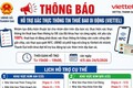 THÔNG BÁO HỖ TRỢ XÁC THỰC THÔNG TIN THUÊ BAO DI ĐỘNG (VIETTEL)