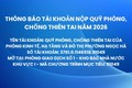 Thông báo tài khoản nộp Quỹ Phòng, chống thiên tai năm 2026