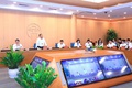 Đồng chí Đồng Thị Nga - UV BTV, Phó Chủ tịch UBND xã dự trực tuyến phiên họp thường kỳ tháng 5 của UBND Thành phố Hà Nội