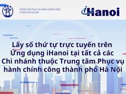 Hướng dẫn lấy số thứ tự trực tuyến trên app iHanoi