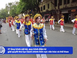 27 Quy trình nội bộ, quy trình điện tử giải quyết thủ tục hành chính lĩnh vực văn hóa và thể thao