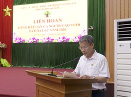 Sôi nổi Liên hoan tiếng hát dân ca người cao tuổi xã Hòa Lạc lần thứ Nhất năm 2026