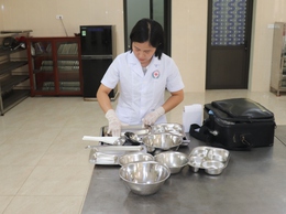 Đoàn kiểm tra liên ngành công tác ATTP huyện kiểm tra công tác ATTP trường học tại xã Khai Thái