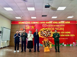 UBND phường Lĩnh Nam tổ chức Hội nghị tổng kết công tác xây dựng nền quốc phòng toàn dân năm 2024.